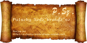 Pulszky Szókratész névjegykártya